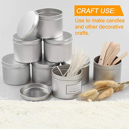 Silver 2oz Candle Tins with Lids - Pack of 27 for Candle Making & Gifts