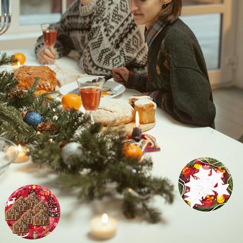 Christmas Paper Plates Disposable 48 Pcs Watercolor Pine Holiday Dinnerware - Style 3