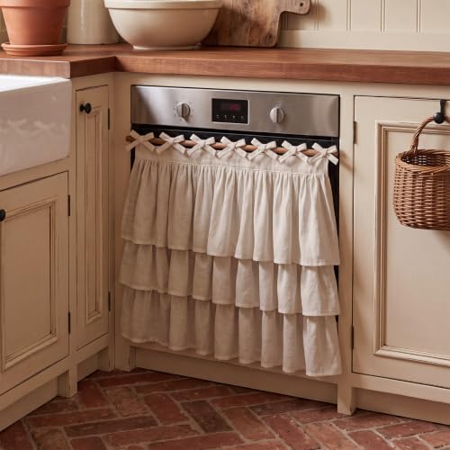 Farmhouse Linen Blend Oven Skirt Curtain for Kitchen Decor - Variations of Linen Blend