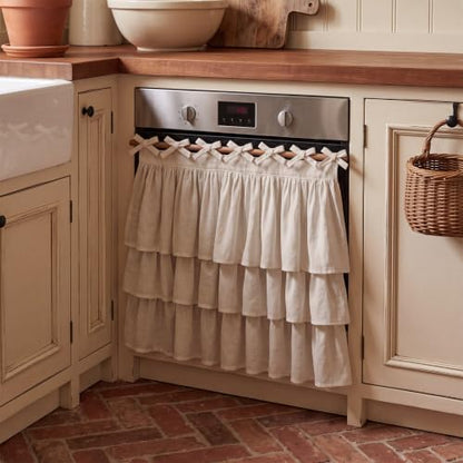 Farmhouse Linen Blend Oven Skirt Curtain for Kitchen Decor - Variations of Linen Blend