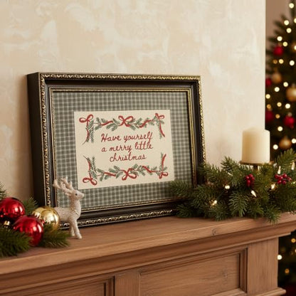 Christmas Canvas Wall Art 16x24in - Have Yourself A Merry Little Christmas Quote, Rustic Farmhouse Decor