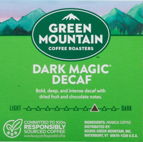 Green Mountain Coffee Dark Magic Decaf Keurig K-Cups Coffee, 12 Count