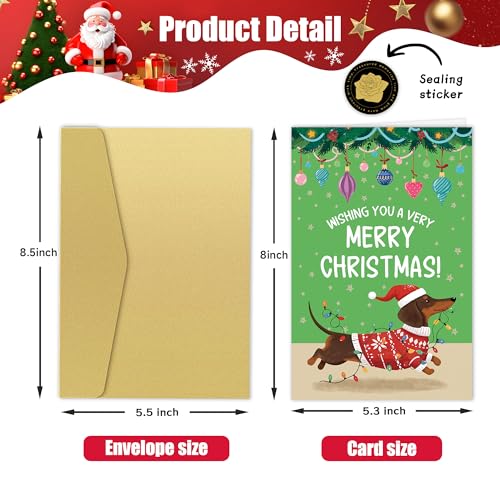 Funny Dachshund Christmas Card - Holiday Card for Dog Lovers - Cute Xmas Card for Men Women - Variation 03