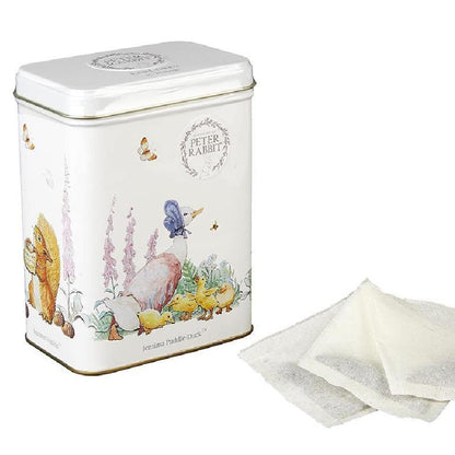 New English Teas Peter Rabbit Tea Tin with 40 Earl Grey Teabags, Jemima Puddle-Duck, Beatrix Potter