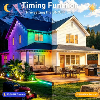500FT RGB+IC Outdoor String Lights with App & Remote - Waterproof Garden Decor