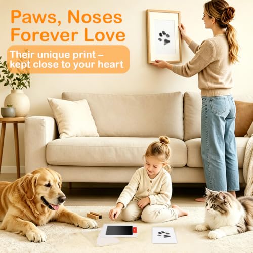 Pet Paw Print Kit Black Medium 2 Pack - Inkless, Mess-Free Keepsake for Dogs, Cats & Babies