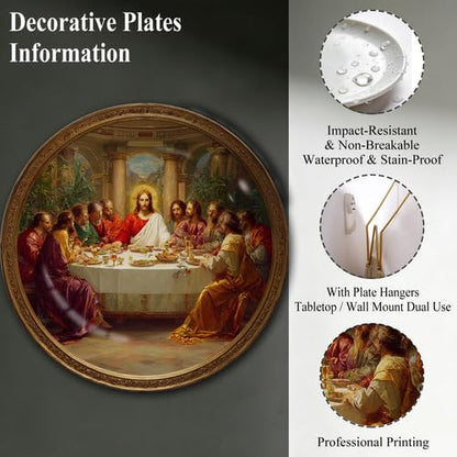 The Last Supper Classic Art Decor Melamine Plate 10.6 Inch Sign-45