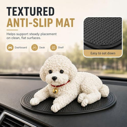 Silicone Dog Dashboard Decoration for Car - Teddy Puppy Figurine (#C)