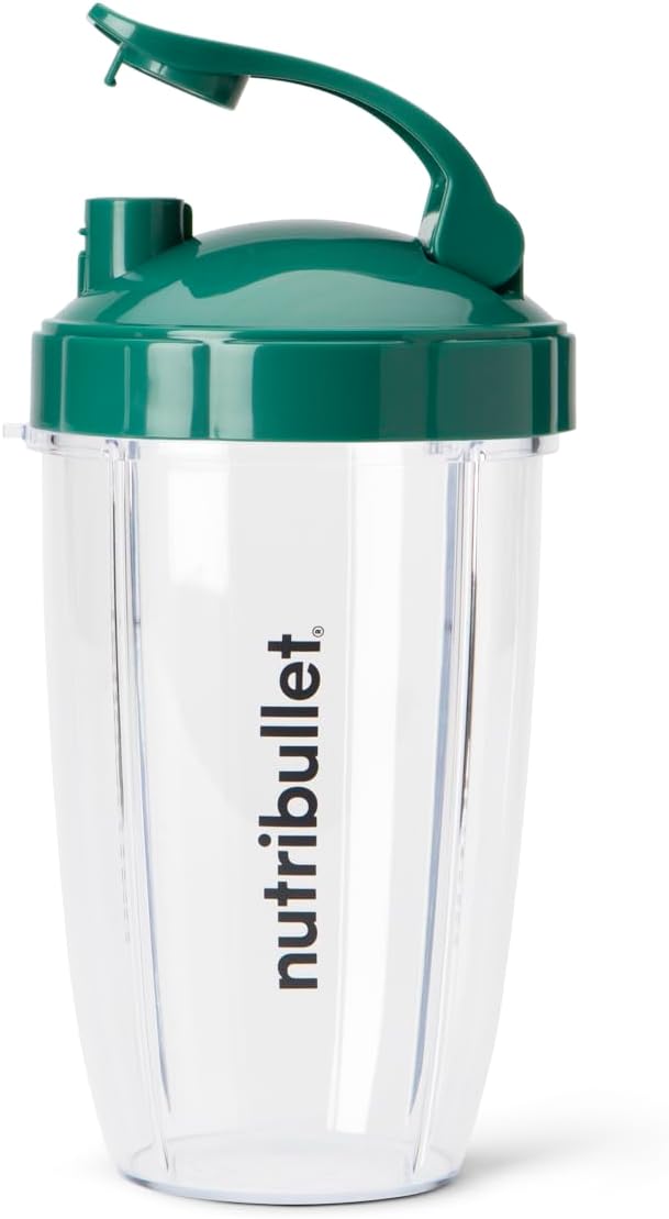 Nutribullet 24 Oz To-Go Cups - Colorful Flip-Top Lids for Easy Travel | Black & Green Options
