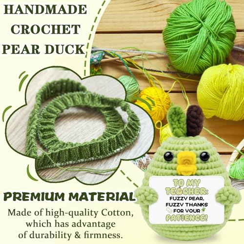 Teacher Appreciation Gifts Crochet Duck Pear Decor - Teacher Variation
