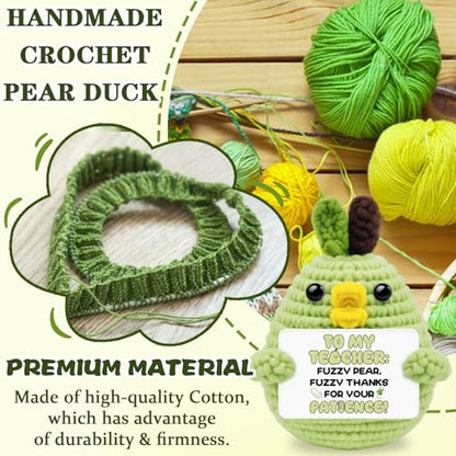 Teacher Appreciation Gifts Crochet Duck Pear Decor - Teacher Variation