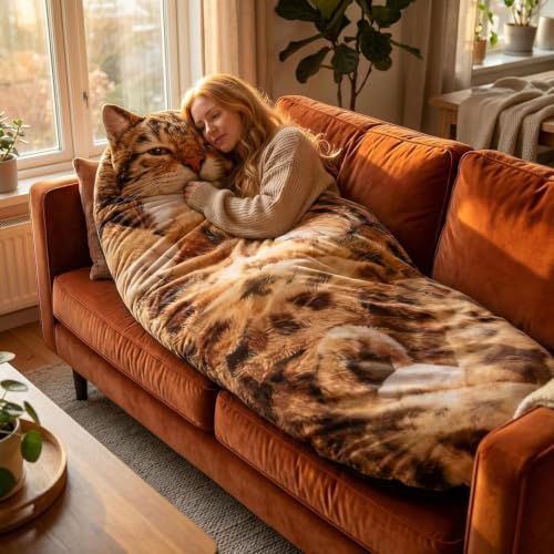 Giant Cat Shaped Sleeping Bag for Adults - Cat A - Plush Lounge Blanket