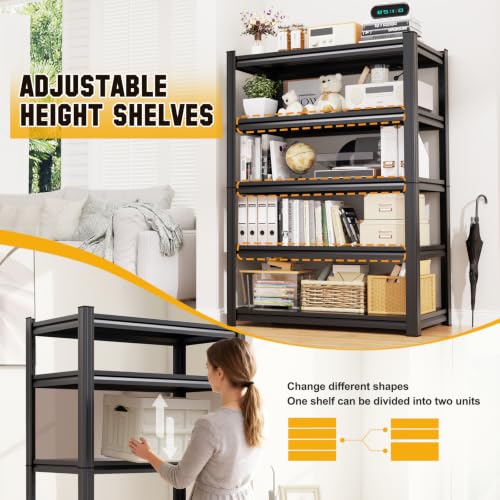 Heavy Duty Metal Garage Shelving - Adjustable Steel Storage Rack 71"Hx35"Wx16"D - Variation 35.4"Wx16"D x71"H