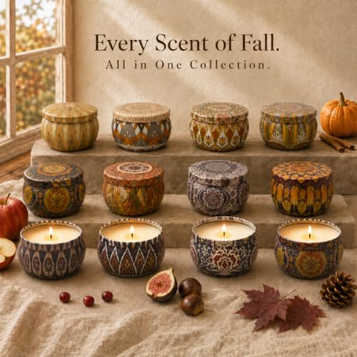 Fall Scented Candle Gift Set - 12 Soy Candles with Autumn Fragrances, 2.5 oz Each - Fall Candles Variation of THIS listing