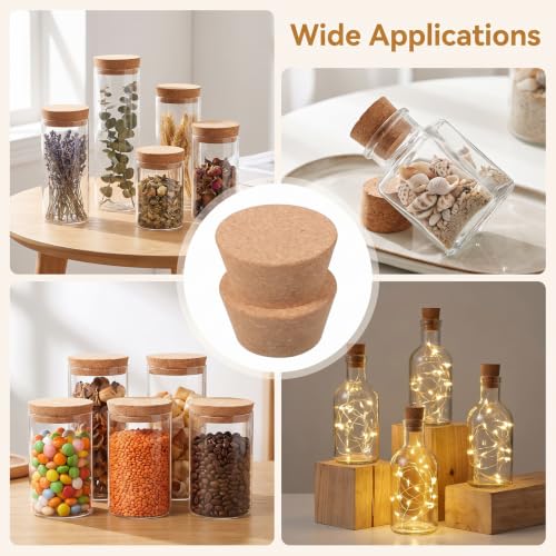 Large Cork Stoppers Set - Wooden Bottle Seals for Wine, Oil, Vinegar