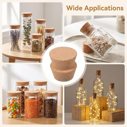 Large Cork Stoppers Set - Wooden Bottle Seals for Wine, Oil, Vinegar