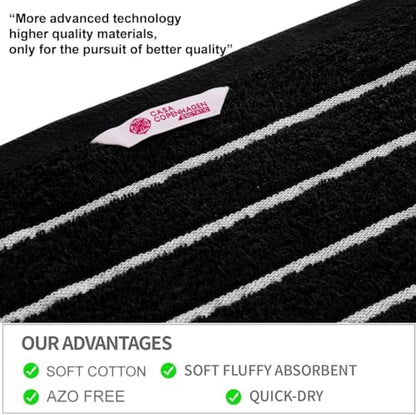 Bathroom Towel Gift Set - 6 Pieces, 600GSM, Black - CASA COPENHAGEN