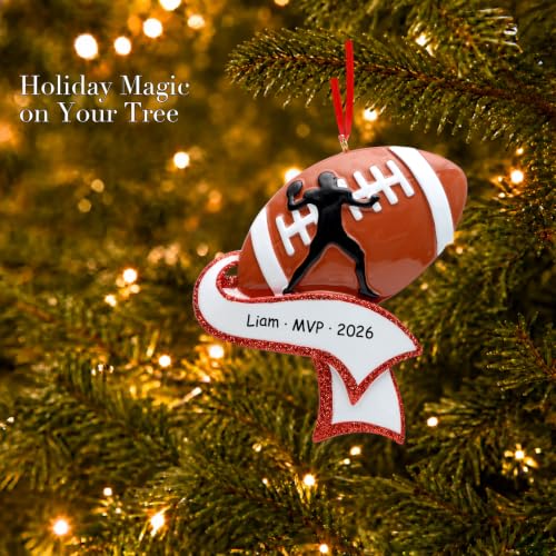 Football Christmas Ornament 2026 Personalized Holiday Tree Decoration