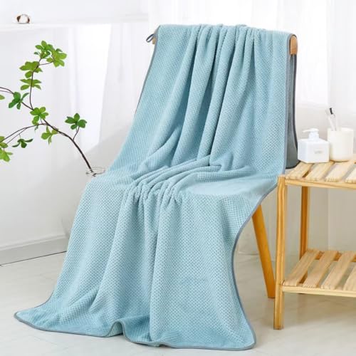 Lightweight Microfiber Bath Towel 26x55 Inches for Body & Travel - Blue