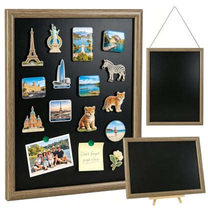 Magnet Wall Board for Fridge & Decor, Large Magnetic Display Frame, Rustic Wooden