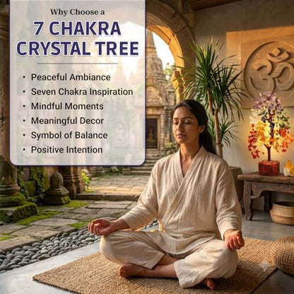 7 Chakra Crystal Tree of Life - Handcrafted Natural Gemstones, Spiritual Decor - Variation of THIS listing
