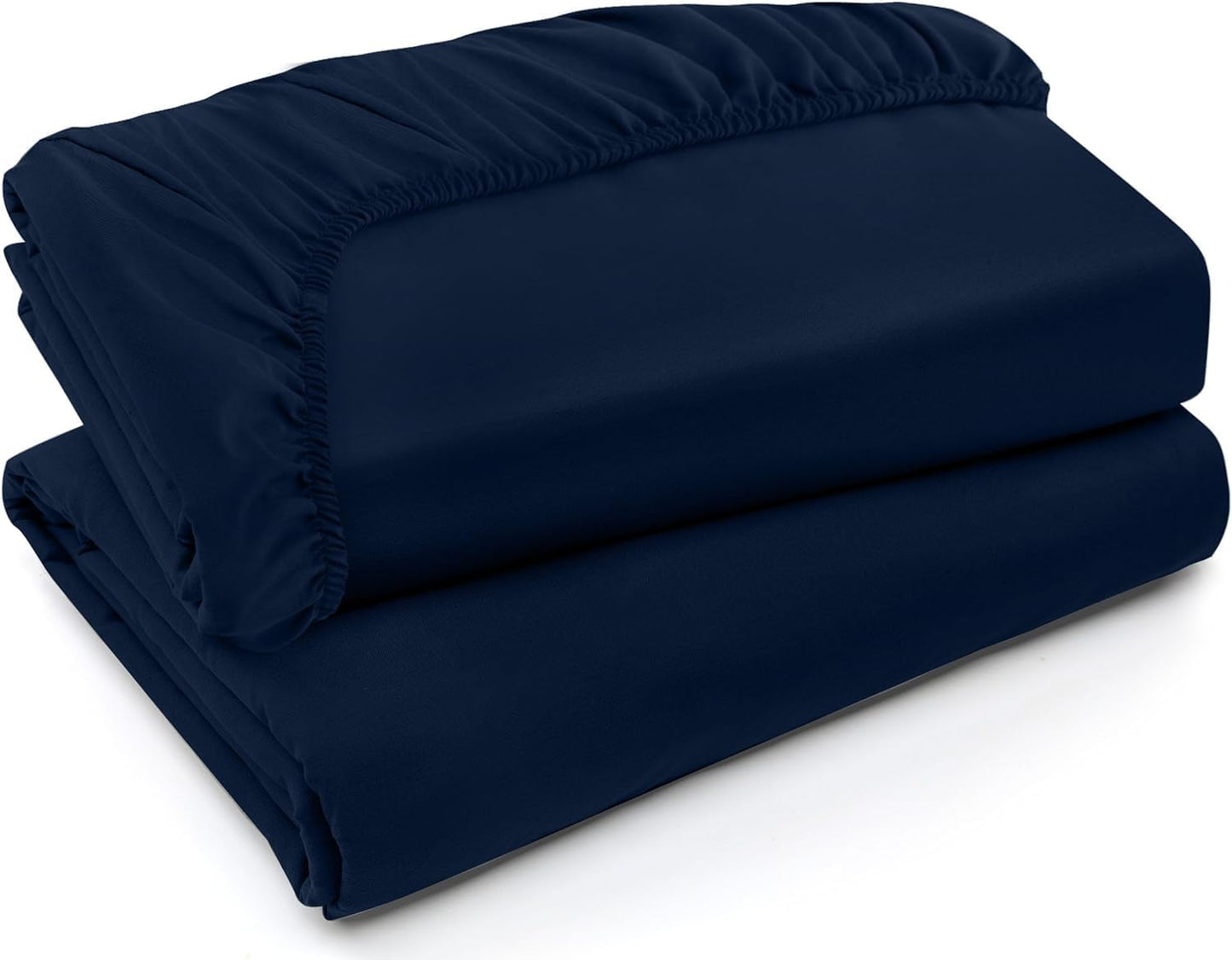 Utopia Bedding Twin XL Fitted Sheets - Soft Brushed Microfiber with Deep Pockets - Navy (Pack of 2)