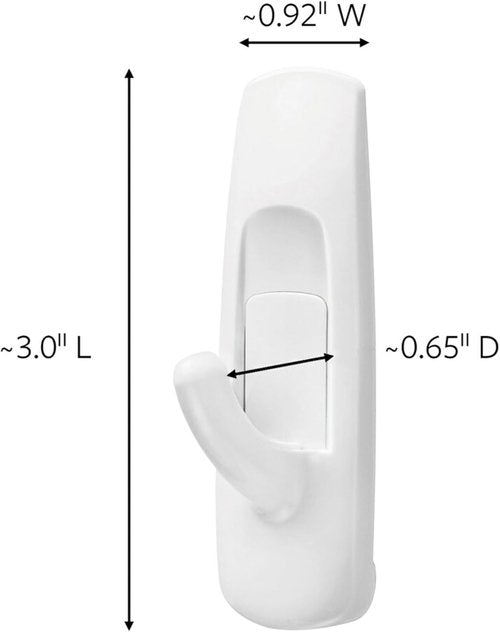 Command Medium Utility Hooks - Damage-Free Hanging Solution | 20 Hooks & 24 Adhesive Strips, Holds Up to 3 lb