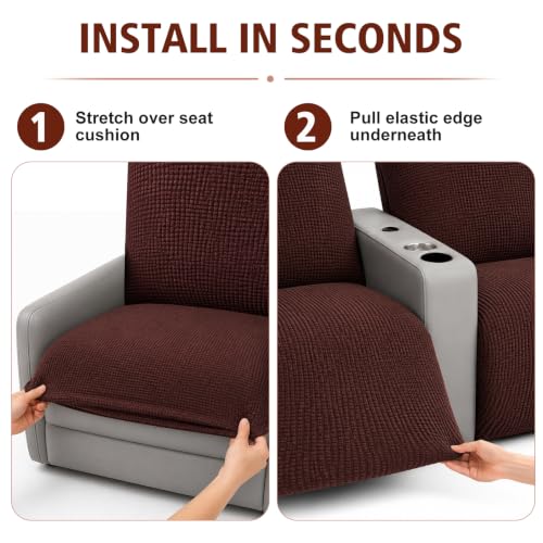Brown RV Recliner Covers Set of 6 for Loveseat - Custom Fit & Pet-Friendly