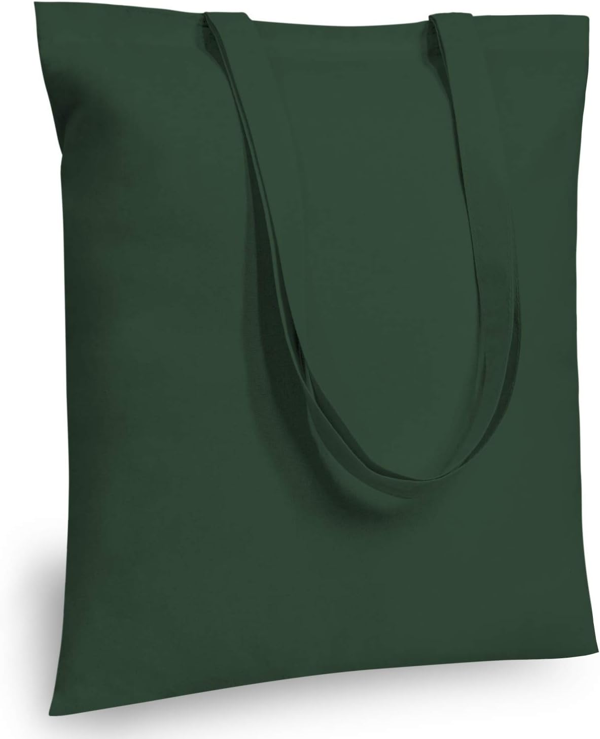TOPDesign 24-Pack Reusable Cotton Tote Bags - Lightweight 16"x15" Green & Black for Grocery, DIY, Gifts