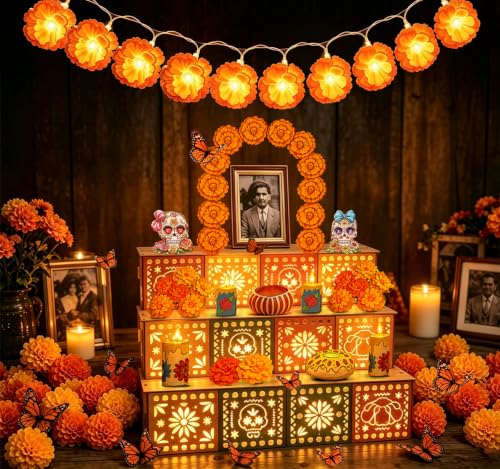 LED Day of the Dead Altar Kit - Multicolor Light-Up Día de los Muertos Ofrenda Set