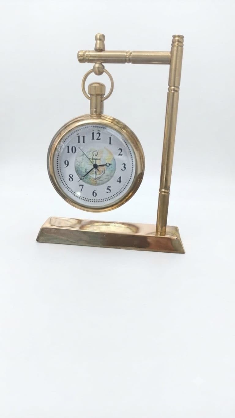 Vintage Brass Pocket Watch Stand - Antique Desk Clock Display