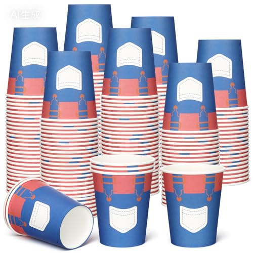 100 Pack Christmas Cartoon Paper Cups 9 Oz Party Supplies for Birthdays & Events