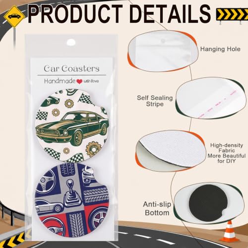 Sublimation Car Coaster Set - White 2.76 Inch Blank Coasters Pack for Customization