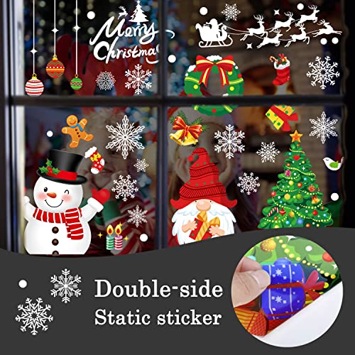 Christmas Window Clings 245pcs Holiday Decor Reusable Double-Sided Stickers