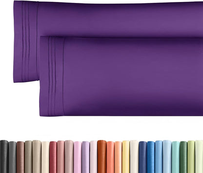 Skiennix Body Pillowcases Set of 2 | 20x54 Long Soft Covers for Side Sleepers - Comfy, Breathable, Machine Washable (Purple)