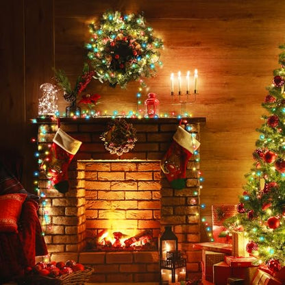 Multicolor Christmas String Lights 100 Count 21ft Incandescent Connectable Indoor Outdoor