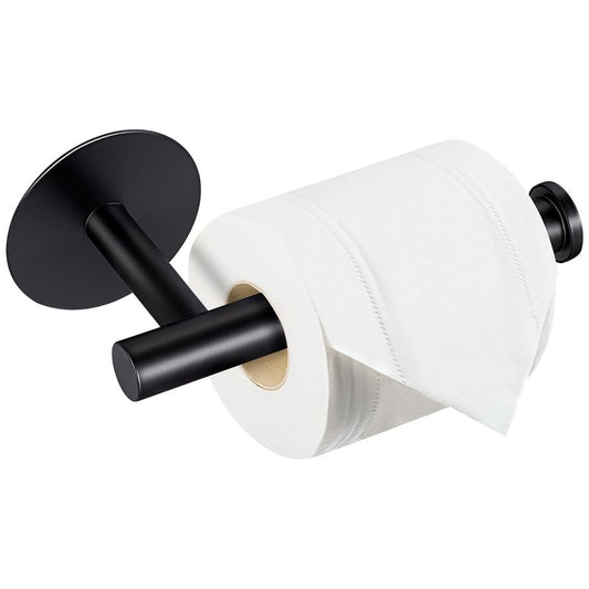 Yagoo Self Adhesive Toilet Paper Holder, SUS304 Stainless Steel Rustproof Toilet Roll Holder No Drilling Adhesive Toilet Tissue Holder for Bathroom Kitchen (1, Black)