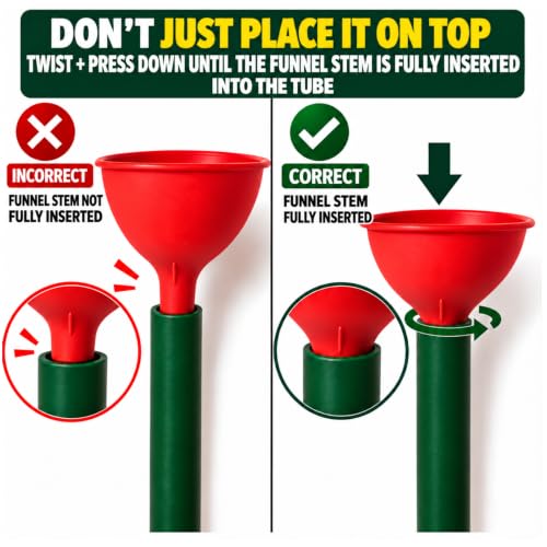 Christmas Tree Watering Funnel 49.7 Inch Long Reach with Wide Opening