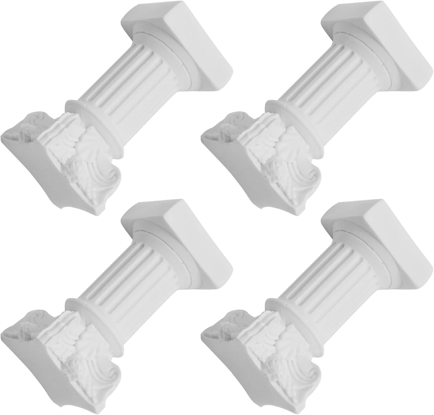 Saihisday Mini Roman Pillar Candle Holders - 4Pcs White Resin Greek Column Decor for Weddings & Table Accents