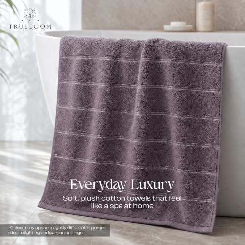 Velvet Bath Towels Set 27x54 Inch 100% Cotton Ultra Soft Absorbent - Muted Mauve, Pack of 4