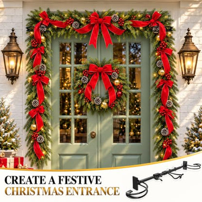 Adjustable Garland Hanger for Door Frame - Black, Fits 34-53 Inches