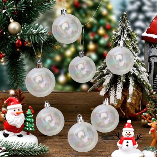 60PCS Iridescent Clear Ornament Balls Set - Halloween & Christmas Decor