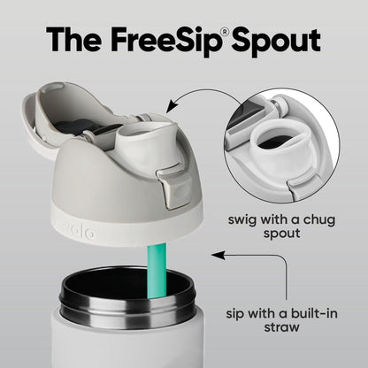 Owala FreeSip Insulated Stainless Steel Water Bottle - BPA-Free, 40 Oz, Shy Marshmallow | Perfect for Travel