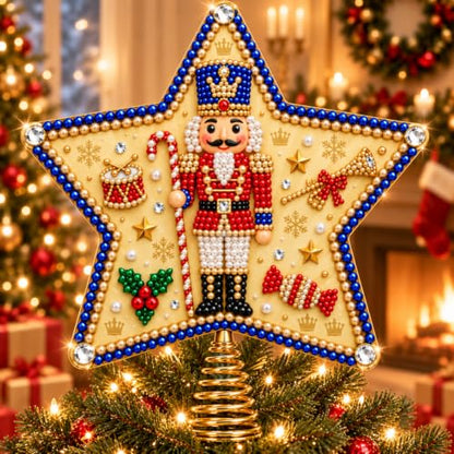 Christmas Tree Topper Kit Pearl Diamond Art Star Nutcracker 7.87in - Nutcracker Variation