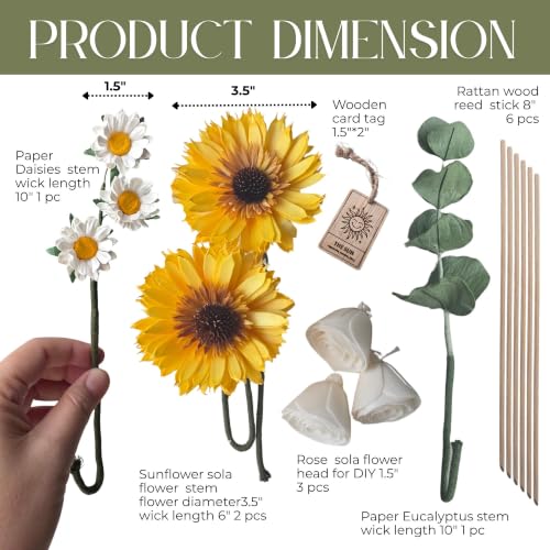 Sun Tarot Reed Diffuser with Sola Flower Arrangement Spiritual Gift