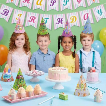 12PCS Party Hats for Adults Kids Birthday Party Headwear - Cone Caps for Pets & Stuffed Animals