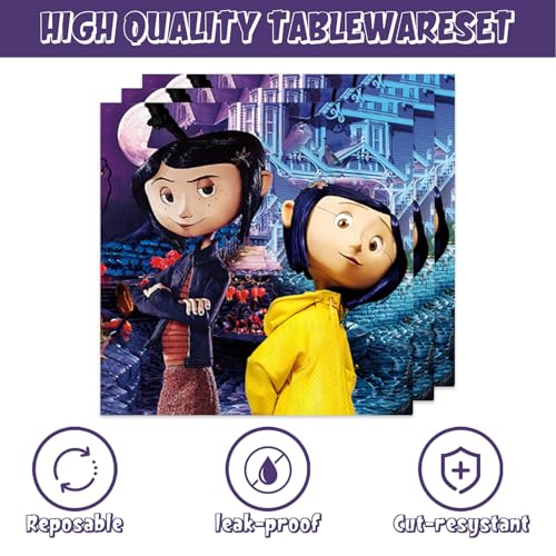 Red Coraline Party Supplies Set for Birthday Decorations - 40 Pieces