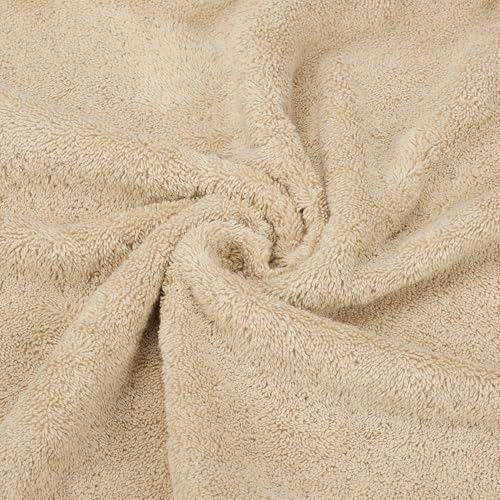 American Soft Linen Luxury 6 Piece Towel Set, 2 Bath Towels 2 Hand Towel 2 Washcloths, 600 GSM 100% Cotton Turkish Towels for Bathroom, Beige Towel Sets