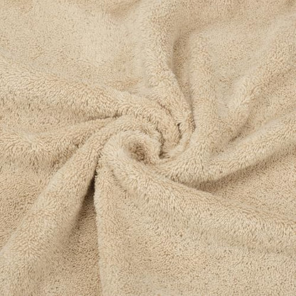 American Soft Linen Luxury 6 Piece Towel Set, 2 Bath Towels 2 Hand Towel 2 Washcloths, 600 GSM 100% Cotton Turkish Towels for Bathroom, Beige Towel Sets