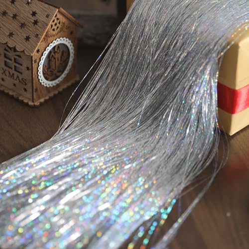 10000+ Silver Iridescent Christmas Tinsel Icicles for Holiday Decorations